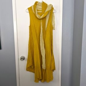 Tibetan 100% cotton dress w/ attached scarf